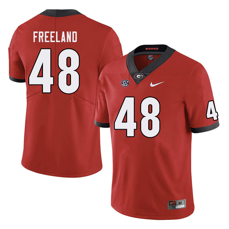 Georgia Bulldogs #48 Jarrett Freeland College Football Jerseys Sale-Red